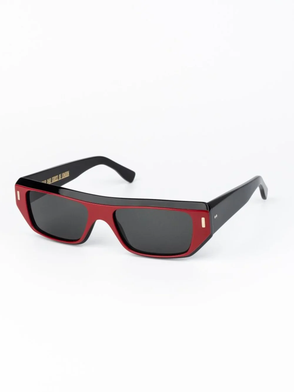 Cutler and Gross Men Sunglasses Black Red Rectangle CGSN1367 003 NEW AUTHENTIC